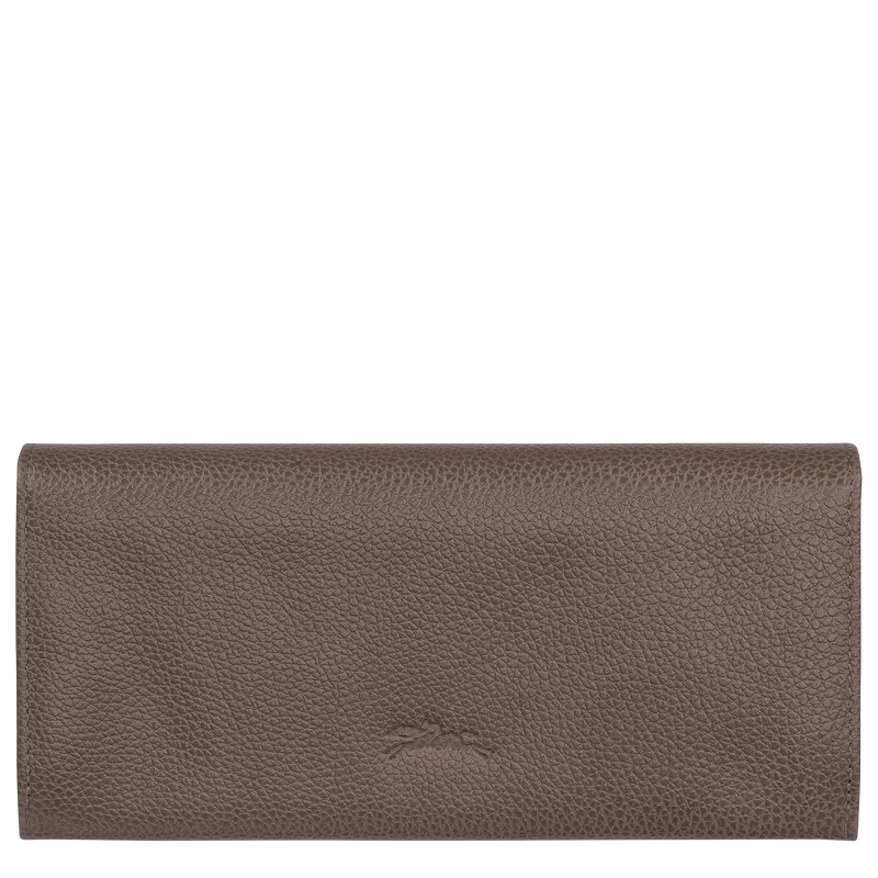 Le Foulonn&eacute; Long continental wallet , Taupe - Leather  - View 2 of  3