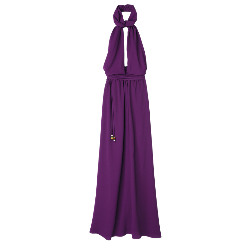 Robe longue , Crêpe - Violette  - Vue 1 de 3