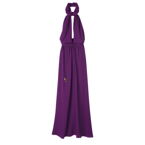 Robe longue , Crêpe - Violette - Vue 1 de 3