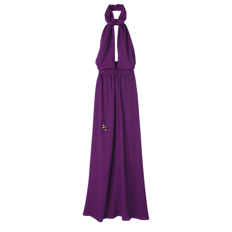 Lange jurk , Violet - Crêpe  - Weergave 1 van  3