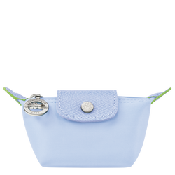 Longchamp Mini Le Pliage Cuir Leather Top Handle Bag In Sky Blue