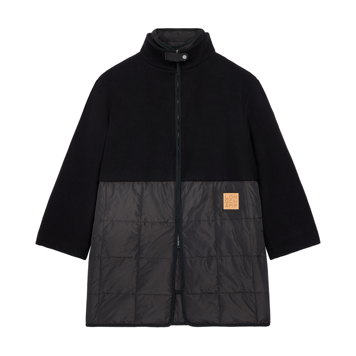Женская куртка Longchamp Coat Wool cloth and quilting, цвет: Чёрный