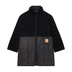 Coat , Black/Black - Wool cloth and quilting