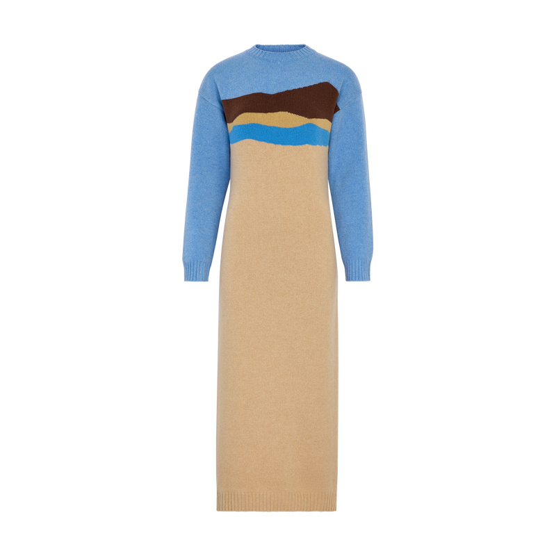 Dress Caroline H&eacute;lain x Longchamp , Beige - Knit  - View 1 of  5