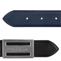 Herrengürtel Delta Box , Leder - Schwarz/Marine