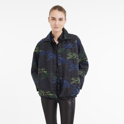 Jacket , Black - Embroidered