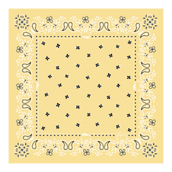French Bandana Silk scarf 50 , Yellow Chick - OTHER