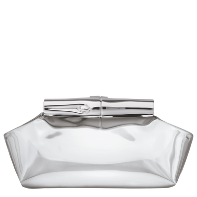 Le Roseau S Pouch , Silver - Leather