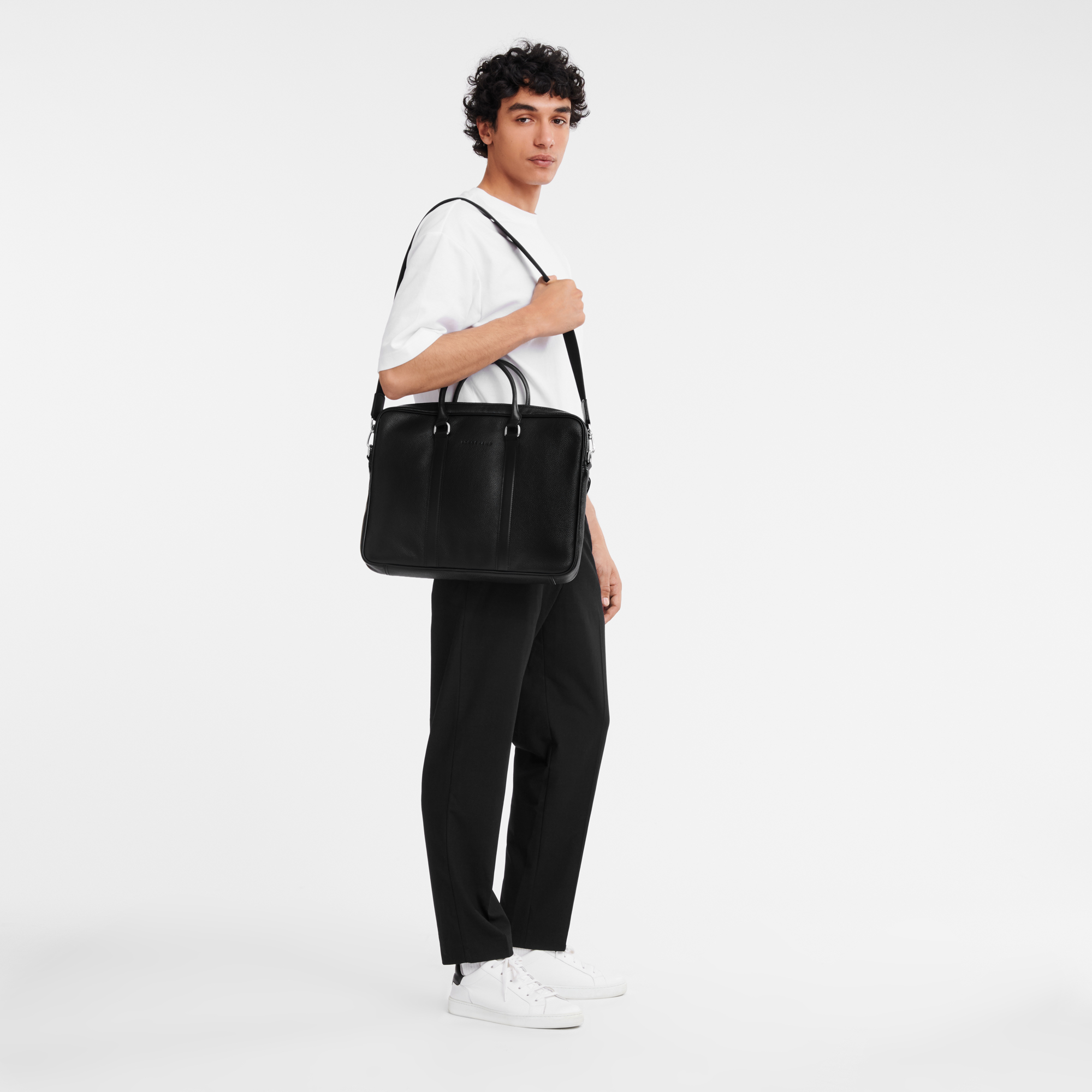 Le Foulonné S Briefcase Black - Leather | Longchamp US Le Foulonné S Briefcase Black - Leather | Longchamp US