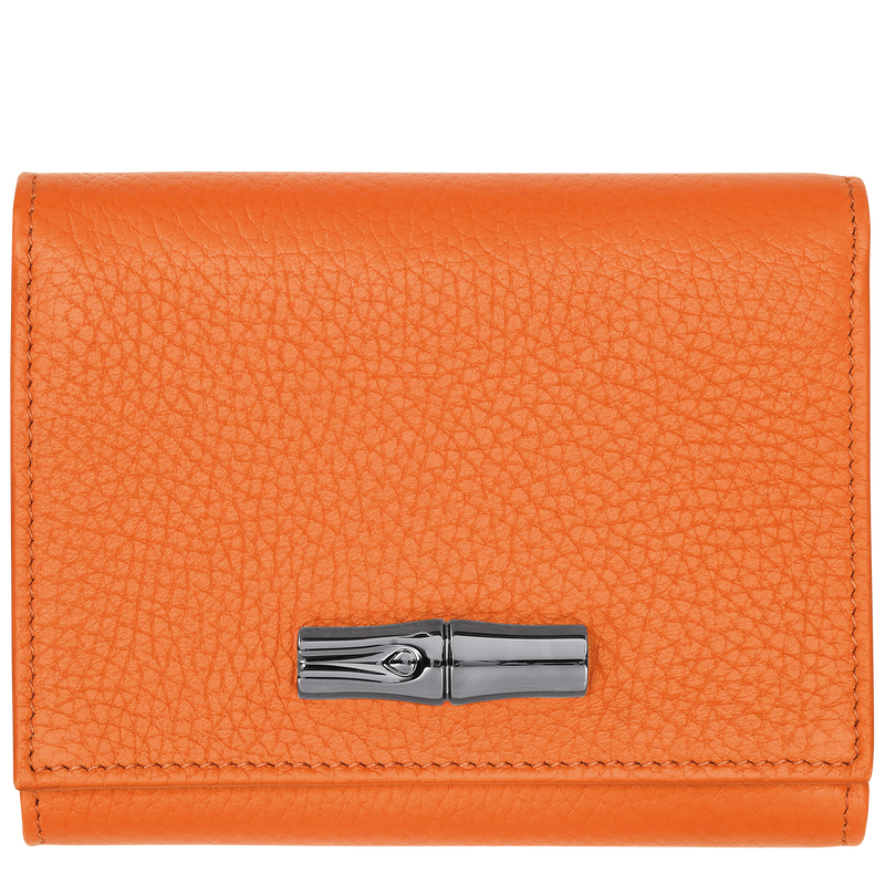 Brieftasche im Kompaktformat Roseau Essential , Leder - Orange  - Ansicht 1 von 2