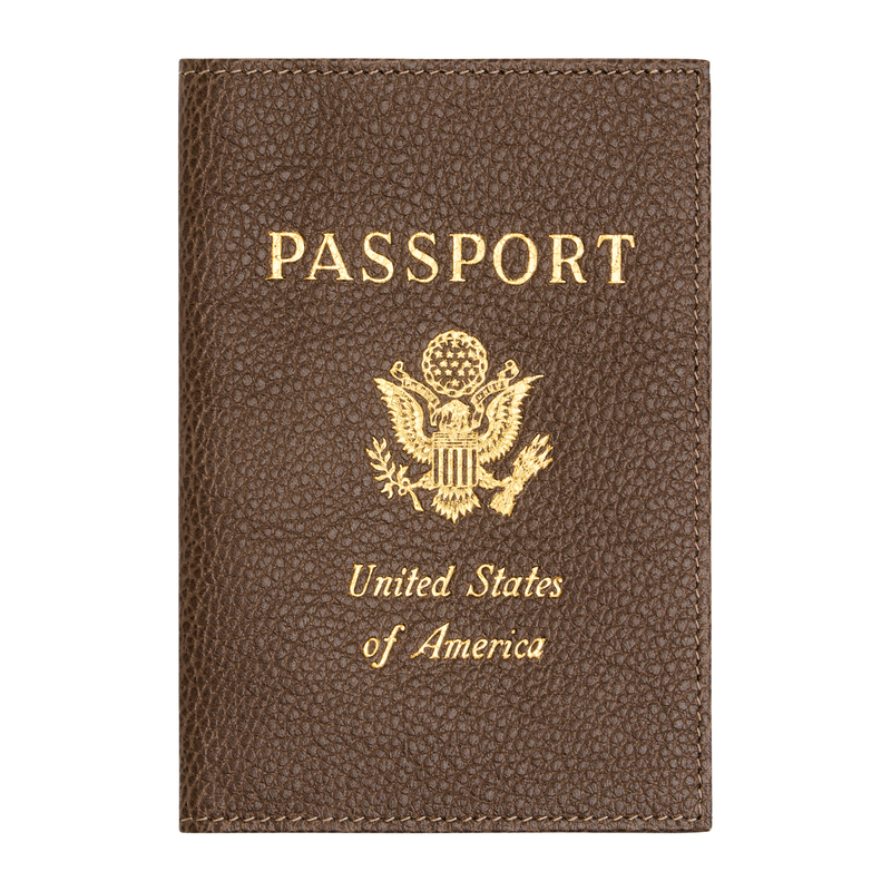 Le Foulonn&eacute; Passport cover , Taupe - Leather  - View 1 of 3