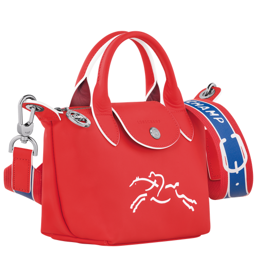 Handtasche XS Le Pliage Xtra , Leder - Rot - Ansicht 3 von 4