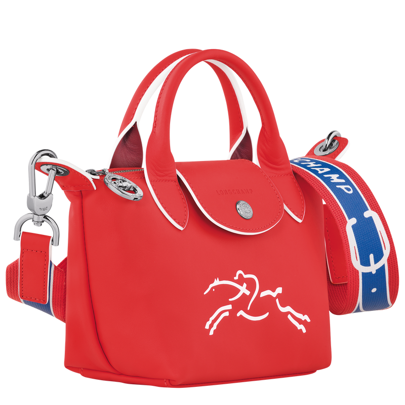 Handtasche XS Le Pliage Xtra , Leder - Rot  - Ansicht 3 von 4