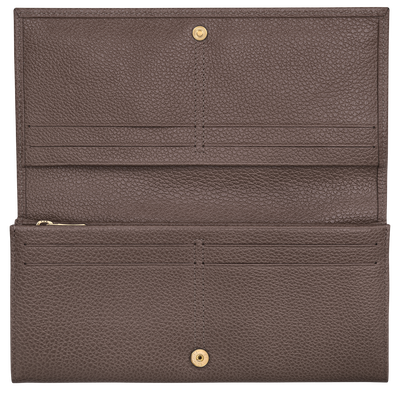 Le Foulonn&eacute; Long continental wallet, Taupe