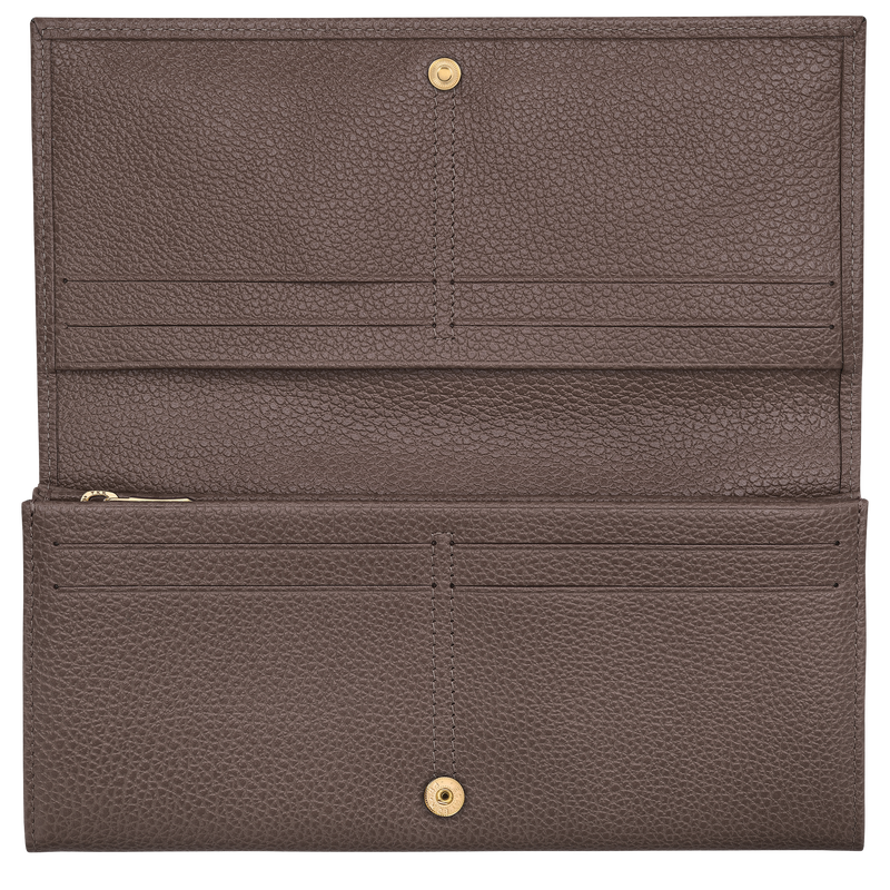 Le Foulonn&eacute; Long continental wallet , Taupe - Leather  - View 3 of  3