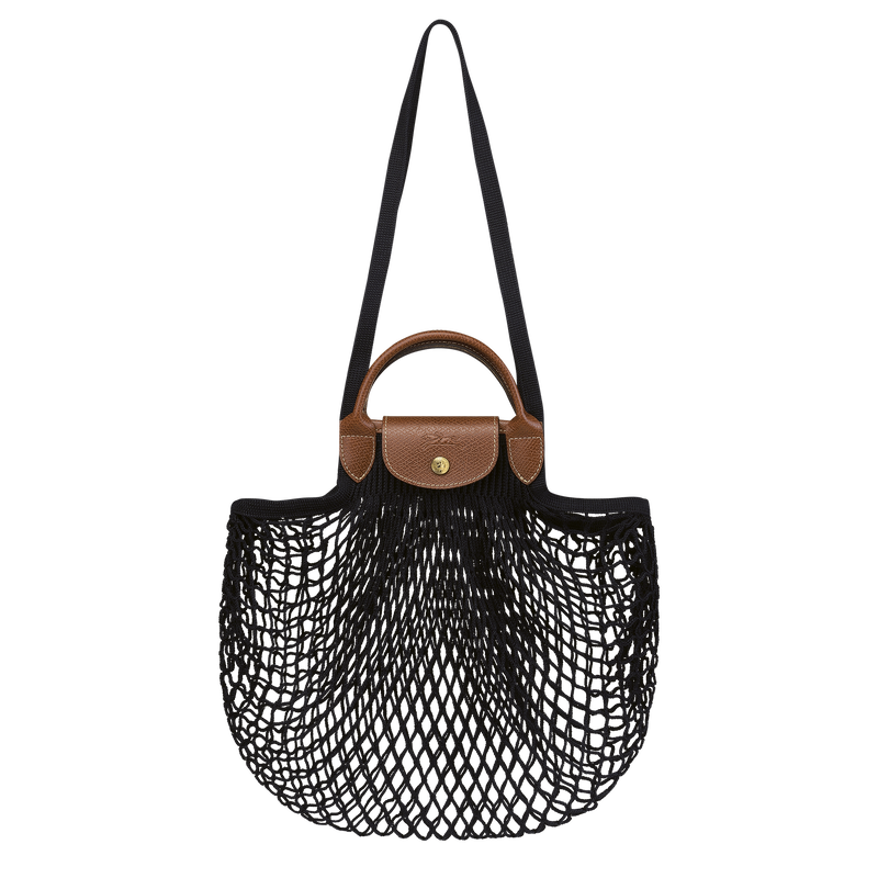 Borsa con manico L Le Pliage Filet , Tela - Nero  - View 1 of  4