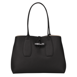 Le Roseau L Tote bag , Black - Leather