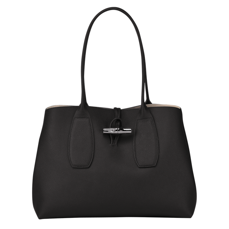 Le Roseau L Tote bag , Black - Leather  - View 1 of 6