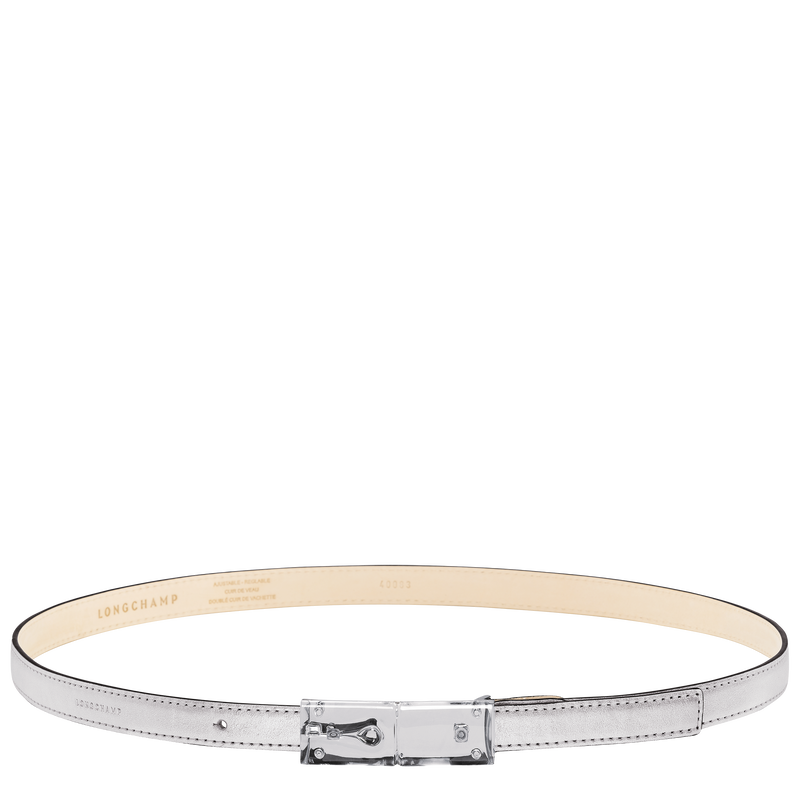 Le Roseau Essential Ladies' belt , Silver - Leather  - View 1 of 2