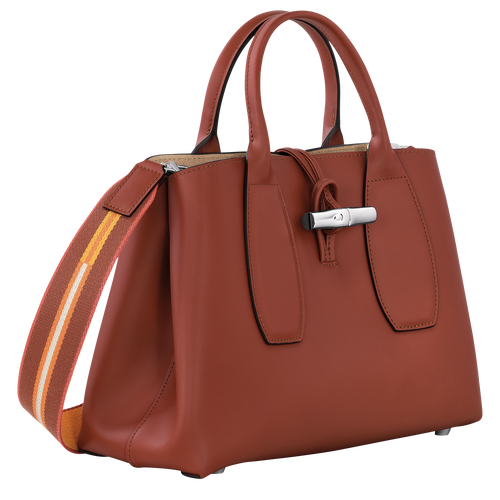 Le Roseau M Handbag , Mahogany - Leather - View 3 of  6