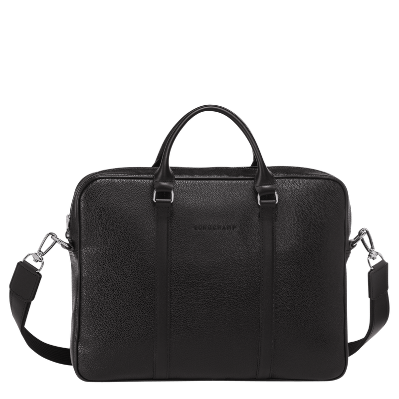 Le Foulonné XS Briefcase , Black - Leather  - View 1 of  5