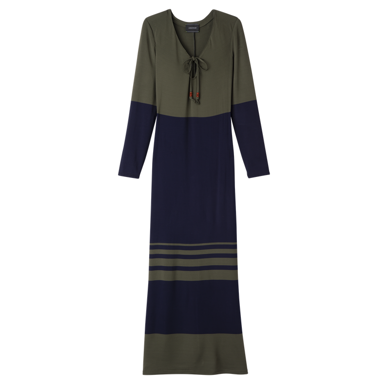 Robe longue , Jersey - Marine/Kaki  - Vue 1 de 4