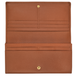 Le Foulonné Continental wallet , Caramel - Leather