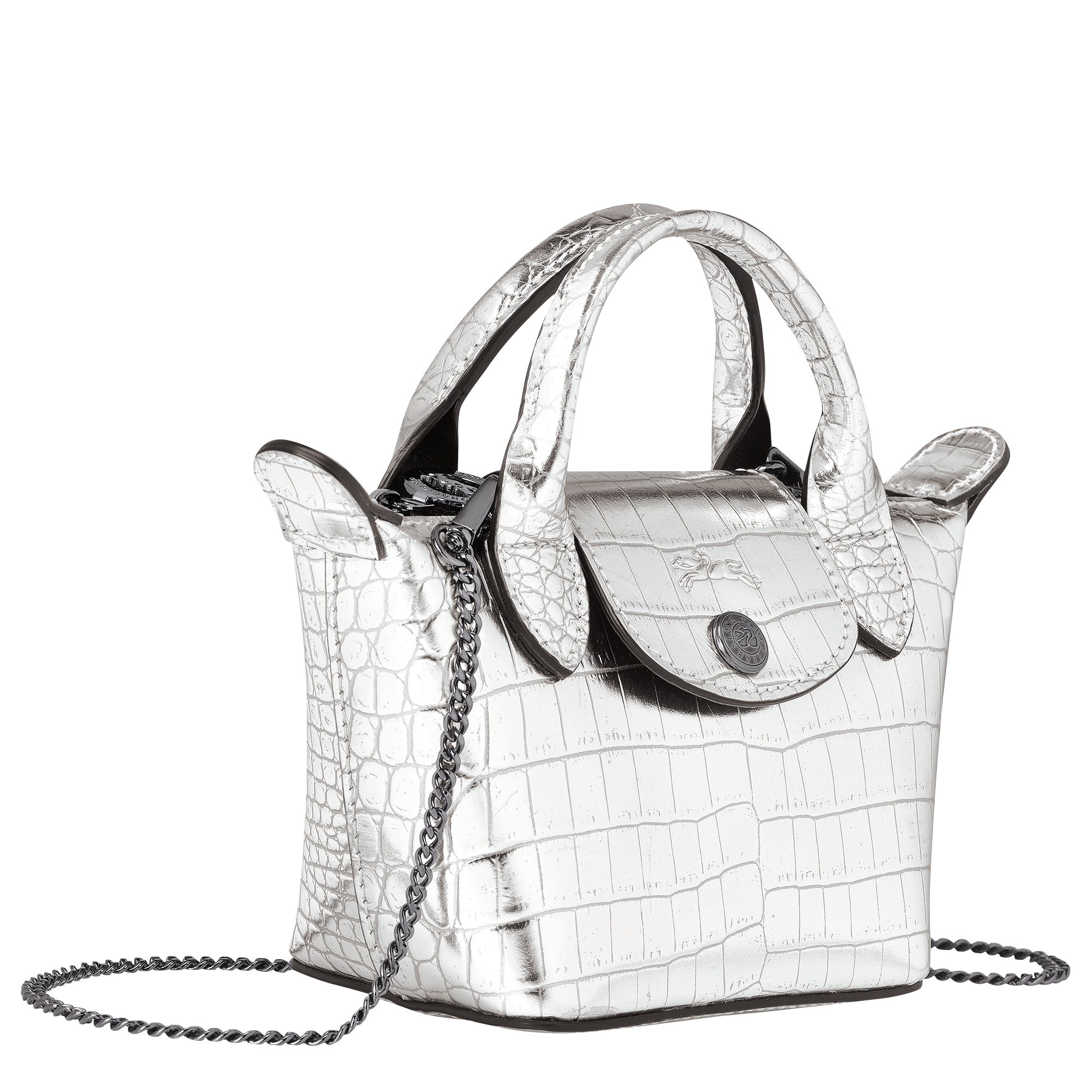 longchamp silver tote