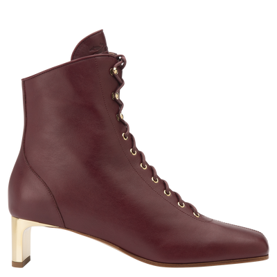 Stiefelette mit hohem Absatz La Patineuse , Leder - Bordeaux