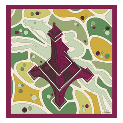 Equestrian Tower Silk scarf 70 , Beetroot - Silk