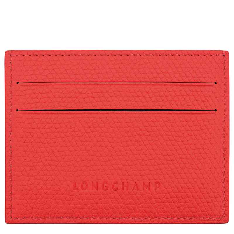 Le Roseau Card holder , Vermilion - Leather  - View 2 of  2