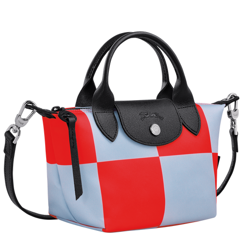 Le Pliage 系列 手提包 XS , 天藍色 / 紅色 - 帆布 - 查看 3 4