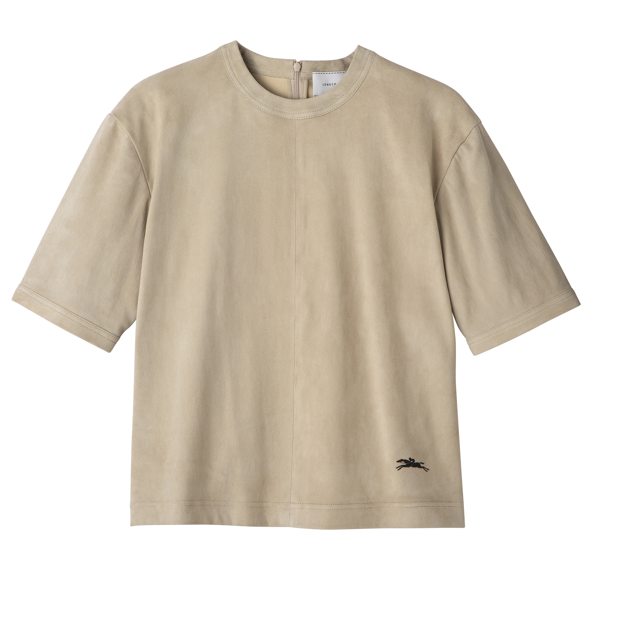 null Short leather top, Linen