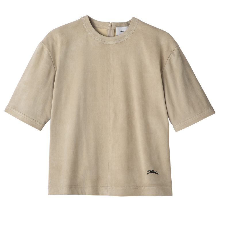 Short leather top , Linen - Leather  - View 1 of  5