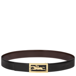 Herrengürtel Delta Box , Leder - Schwarz/Mokka