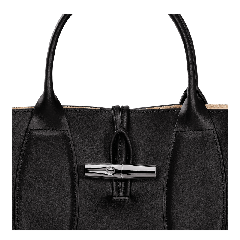 Sac a main M Le Roseau Cuir Noir Longchamp CH