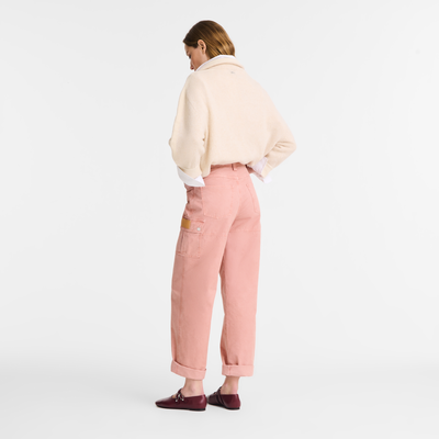 Hose , Überfärbte Baumwolle - Rosa Tee