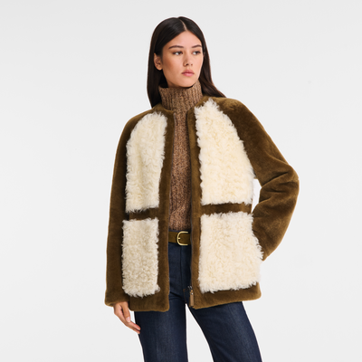 null Coat, Olive/Ecru