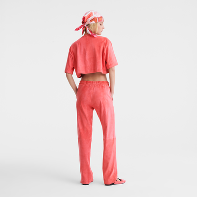 null Leather straight pants, Blush
