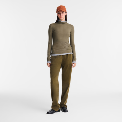 null Thin turtleneck sweater, Khaki