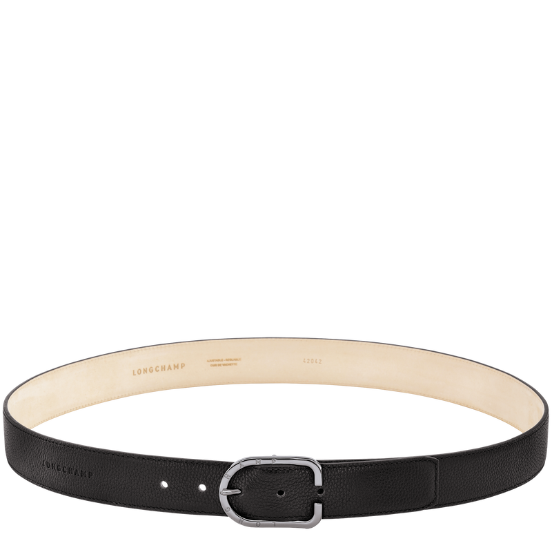 Le Foulonné Men's belt Black - Leather | Longchamp US