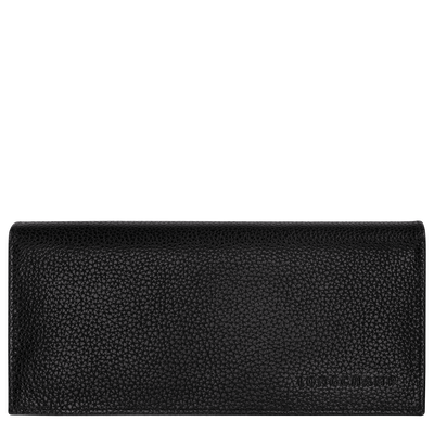 Le Foulonn&eacute; Long continental wallet , Black - Leather