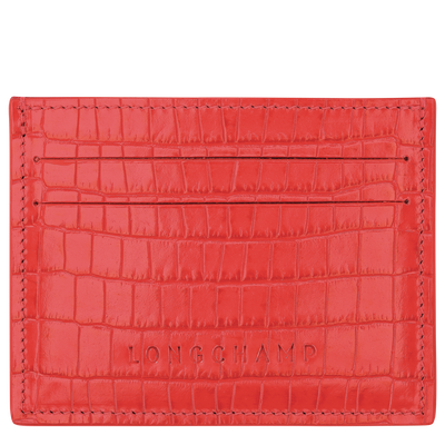 Porte-cartes Longchamp Pocket , Cuir - Vermillon
