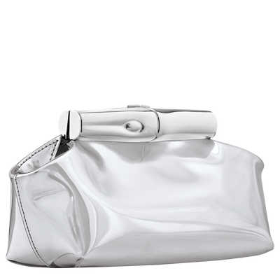 Le Roseau S Pouch , Silver - Leather