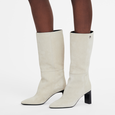 Allure Heel boots , Linen - Leather