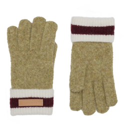 Gloves , Pistachio/Burgundy - Knit