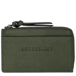 Karten-Etui Longchamp 3D , Leder - Khaki