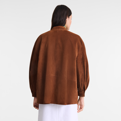 Jacke , Leder - Schokobraun