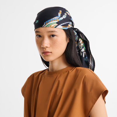 For&ecirc;t Longchamp Zijden sjaal 90 , Atlantic - Zijde