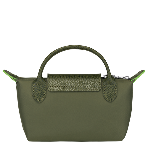 Le Pliage Green Pouch with handle , Forest - Recycled canvas - View 4 of 6